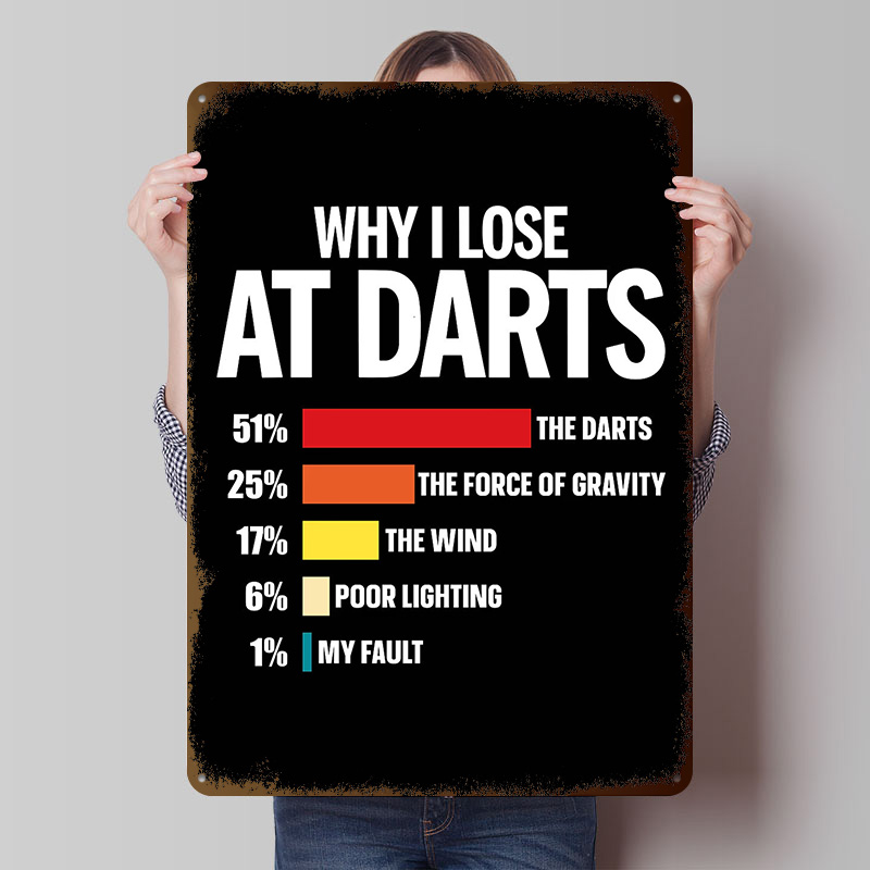 Retro Gaming At - Why I Lose At Darts Tinplate