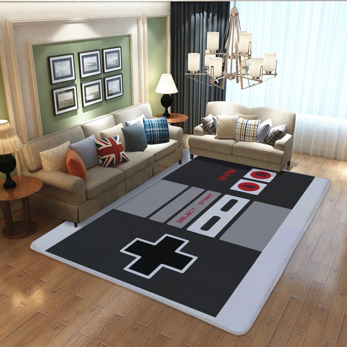Vintage NES Controller Themed  - đánh giá và giá Retro Gaming Rug