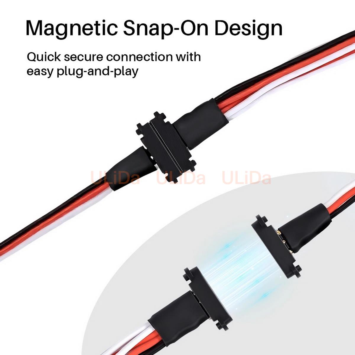 3-Pin Magnetic Snap-on 1 to 2  - đánh giá và giá Composite Rca Cable