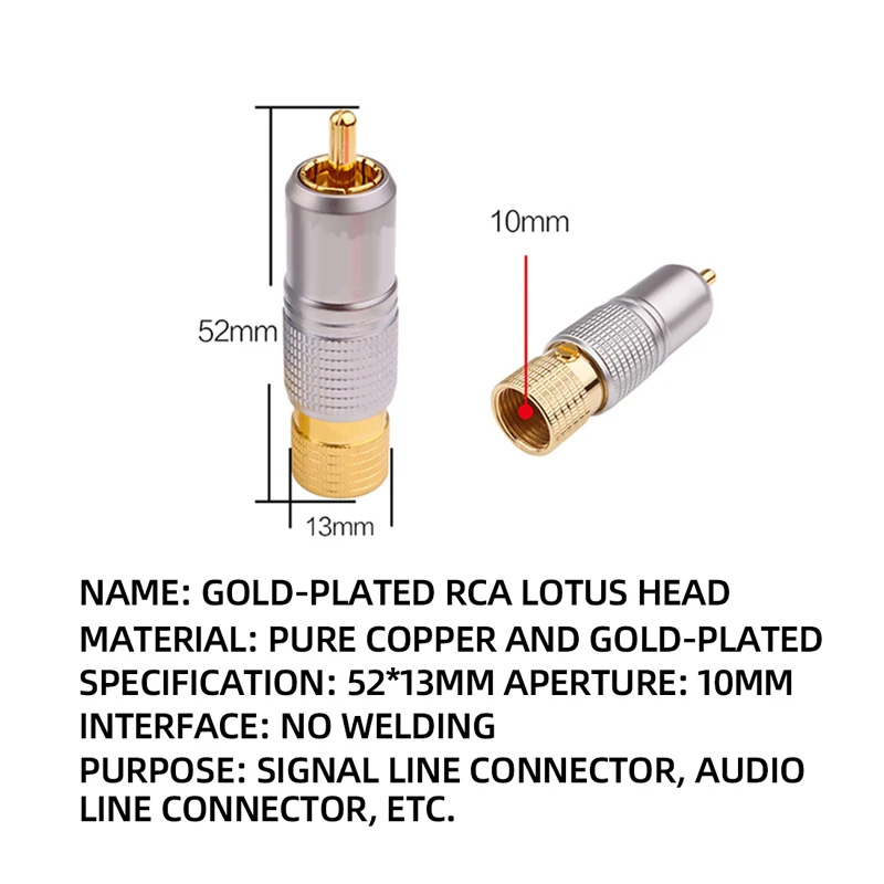 4pcs Hifi 24K Gold Plated RCA  - đánh giá và giá Composite Rca Cable