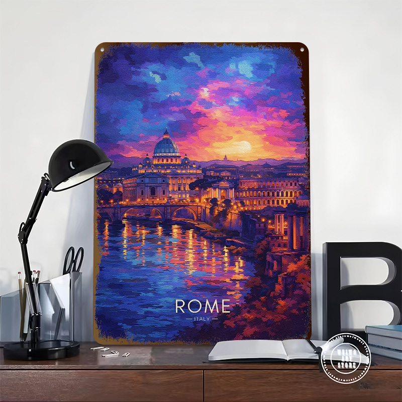 Rome Cityscape At Sunset Tinpl - đánh giá và giá Retro Gaming At