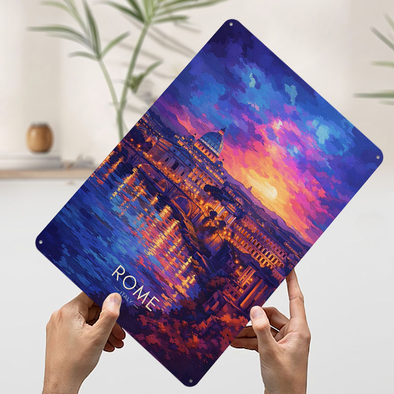 Rome Cityscape At Sunset Tinpl - đánh giá và giá Retro Gaming At